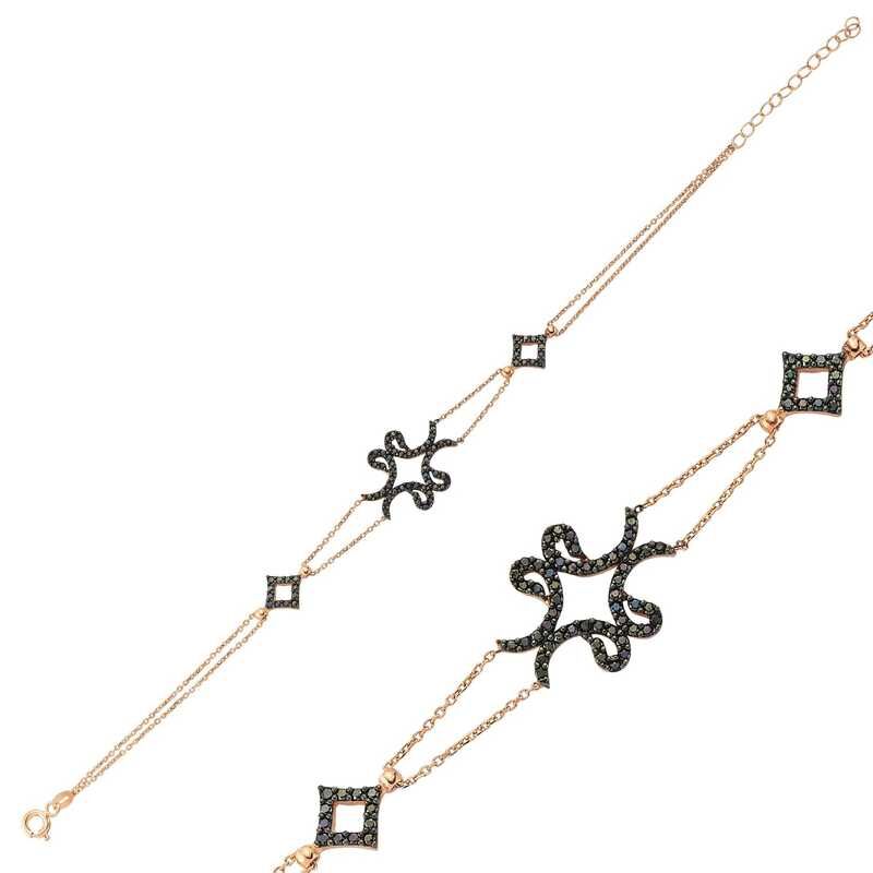 Silver Rose Four-Vav Ladies Bracelet