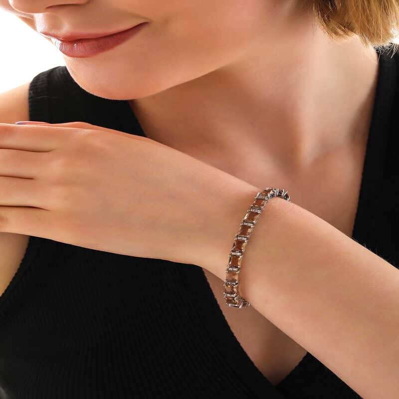 Silver Square Zultanite Stone Women's Bracelet