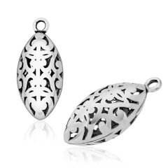 Silver Embroidered Lead Prayer Beads