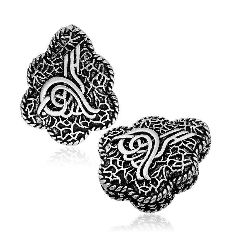 Cuentas de oración de tugra bordadas en plata Imamesi