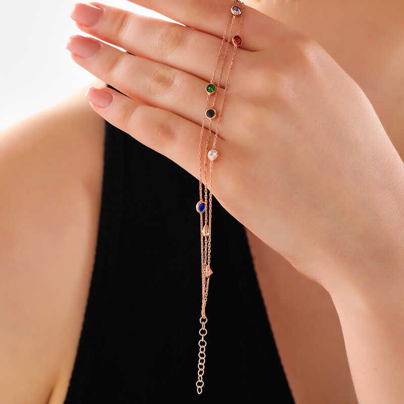 Pulsera de mujer con piedra color plata